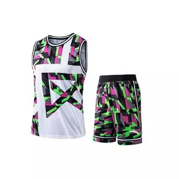 Anta Цветные блоки дышащий баскетбольный свитер и шорты комплект мужской спортивной одежды многоцветный 152021202-4 S