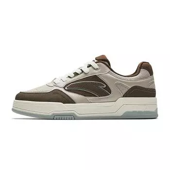 Anta Cyber Versatile Casual Non-Slip Lightweight Increased Height Low-Top Skate Shoes Men Sneakers Gray Brown 912538012-1 39