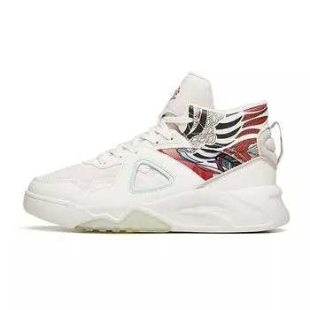 Anta Детская серия Lifestyle, удобные повседневные высокие кроссовки для скейтбординга, детские кроссовки белого и красного цвета 322148089-2 35