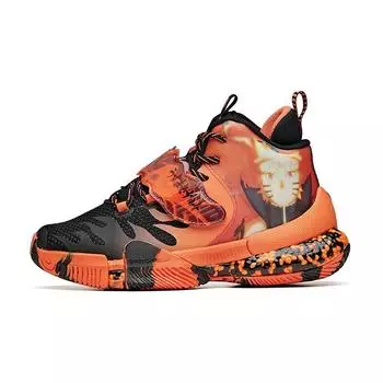 Anta Детские амортизирующие нескользящие износостойкие дышащие высокие баскетбольные кроссовки Детские кроссовки оранжево-черные 312041113R-8 38