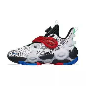 Anta Детские асимметричные 2 удобные прочные дышащие низкие баскетбольные кроссовки детские кроссовки белые черные 312231115-3 40