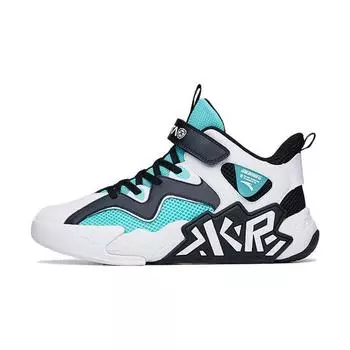 Anta Детские баскетбольные кроссовки Cement Krypton, удобные, универсальные, средней высоты, детские баскетбольные кроссовки, белые, черные, зеленые, A312221166-2 37