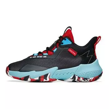 Anta Детские баскетбольные кроссовки Reverse Scale Comfortable Performance Wear Resistance Mid Top Детские баскетбольные кроссовки Black Grey Red 312231117-8 35