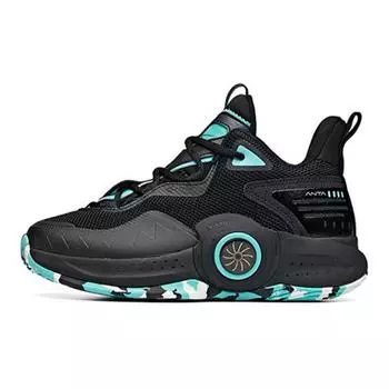 Anta Детские баскетбольные кроссовки Whirlwind Hero Low Top с нескользящей подошвой, прочные, детские кроссовки, цвет черный, зеленый 312041117-9 39