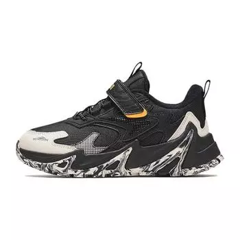 Anta Детские нескользящие теплые повседневные туфли на липучках Детские туфли черные оранжевые 312346920-3 33