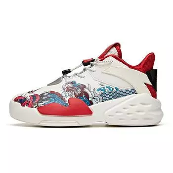 Anta Детские удобные повседневные детские скейт-кеды средней высоты для детей, детские скейт-кеды белого и красного цвета 312018857-2 34