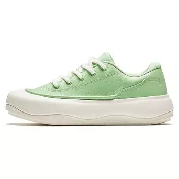 Anta Doughnut Round Toe Lace-Up Shock Absorbing Wear-Resistant Low-Top Skate Shoes Women sneaker Light-Green 922418073-1 36