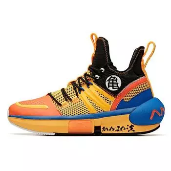 Anta Dragon Ball X Collaboration Goku Super Saiyan Mid-Top Basketball Shoes Women sneaker Black Orange 12941602-2 37.5
