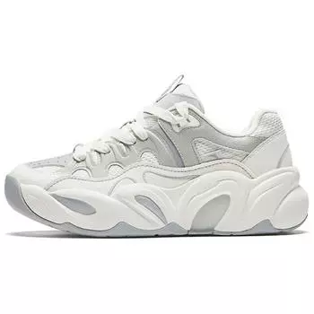 Anta Duo Duo Shoes Thick Sole Comfortable Non-Slip Wear-Resistant Low-Top Dad Shoes Women sneaker White Gray 122528888R-1 39
