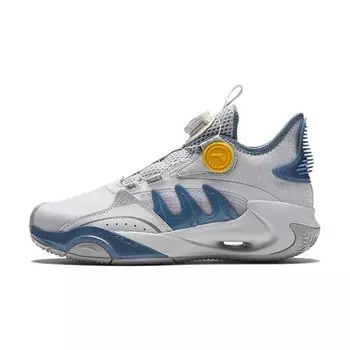 Anta Durable Breathable Mid-Top Kids Basketball Shoes Kids sneaker Gray White A312411107-1 36