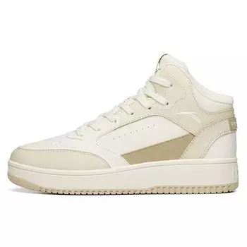 Anta Дышащая ткань, сращивание, универсальные повседневные высокие кроссовки для скейтбординга, мужские кроссовки светло-бежевого цвета 912238013-5 43