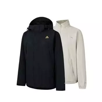Anta Earth Shell 3 в 1 Hard Shell водонепроницаемая ветрозащитная дышащая куртка женская куртка базовая-черный телесный-хаки 962447601-3 2XL