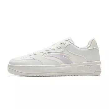 Anta Easy 2 Simple Versatile Height Increasing Wear Resistant Lightweight Non Slip Low Top Skate Shoes Women sneaker White Purple 922528002Q-2 35.5