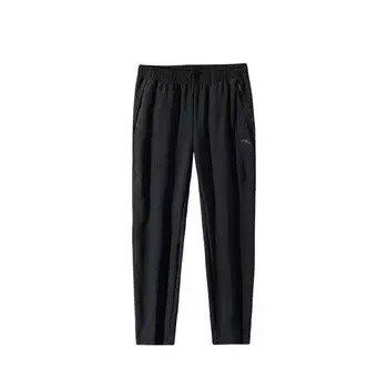 Anta Elastic Fleece Straight Leg Casual Pants Men bottoms Basic-Black 152447331N-1 L