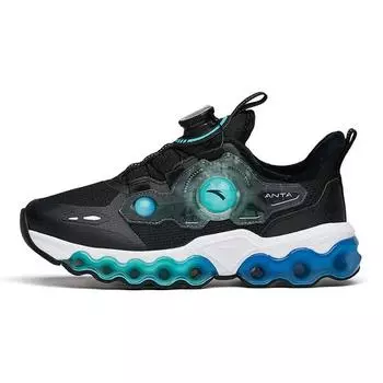 Anta Energy Ring Technology Sports Low-Top Running Shoes Kids sneaker Black Green 312145582-11 35