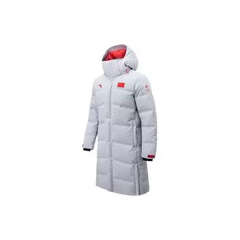 Anta Excellence Series Теплый длинный пуховик с логотипом и флисовой подкладкой Мужские куртки Серый Серебристый 75220603-1 XXXL