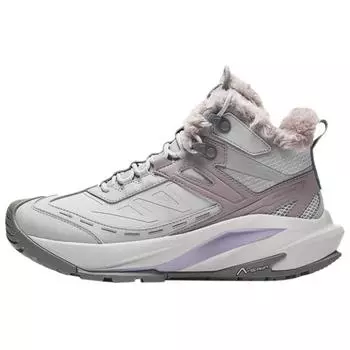 Anta Explore Yue Fleece Comfortable Simple Shock Absorption Non-Slip Wear-Resistant High-Top Casual Shoes Women Casual Shoes Gray Pink 423333-1 36.5