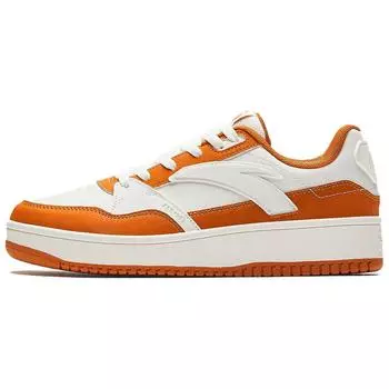 Anta Fashion Versatile Slip-Resistant Durable Low-Top Skate Shoes Men Sneakers White Orange 112438063S-1 39