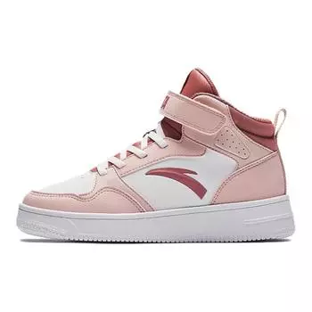 Anta Fashionable Versatile High-Top Kids Skate Shoes Kids Sneakers White Pink A22438004-1 36