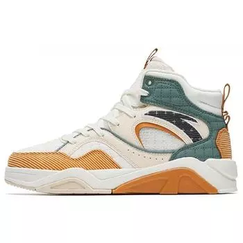 Anta Flame 3.0 кожаные толстые подошвы повседневные нескользящие износостойкие высокие кроссовки женские кроссовки белые оранжевые зеленые 122248088-5 36