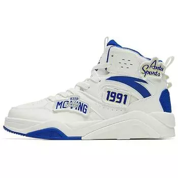 Anta Flame 3 Velcro High-Top Скейтерские туфли мужские Скейтерские туфли белые синие 112248088-5 40.5