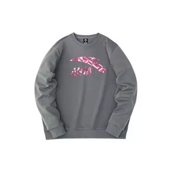 Anta Флисовый свитер с длинным рукавом и принтом логотипа Lifestyle Series, мужская толстовка серого цвета 952248705-4 XXL