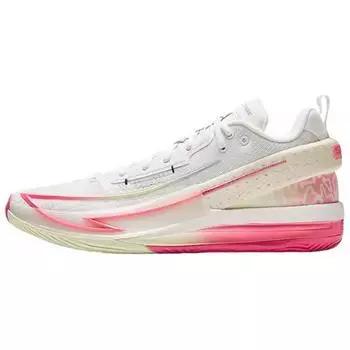 Anta Fong Mang 1 Nitrogen Technology Shock Absorption Durable Professional Basketball Shoes Low Top Men sneaker White Red 112431104-5 44.5