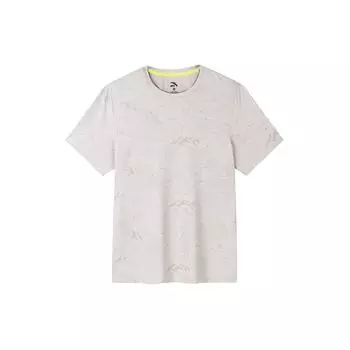 Anta Футболка с круглым вырезом и принтом, влагоотводящая, дышащая, с коротким рукавом, мужская, серая 952427117-5 S