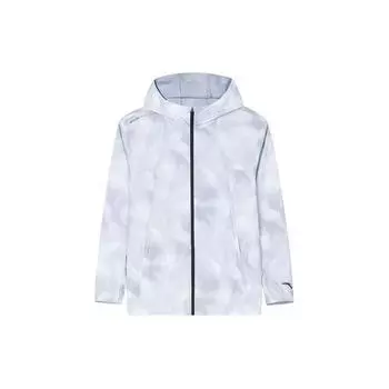 Anta Full Print Zip Hooded Lightweight Sun Protection Jacket Men Jackets Light-Grey 152427621-2 XL
