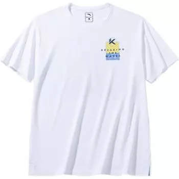 Anta Футболка Basketball Series с круглым вырезом и принтом букв, удобная, дышащая, свободная, с коротким рукавом, мужская, чисто-белая 152431119-1 XL