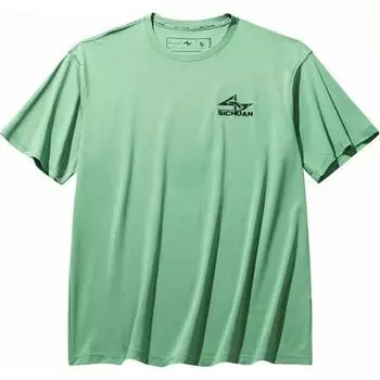 Anta Футболка Basketball Series с круглым вырезом и принтом в виде буквы, удобная, дышащая, с коротким рукавом, мужская, цвет Phantom-Green 152431190-2 L