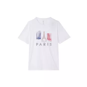 Anta Футболка Champion Series с круглым вырезом и надписью «Champion», удобная дышащая, с коротким рукавом, унисекс, цвет чисто-белый 172430101-1 L