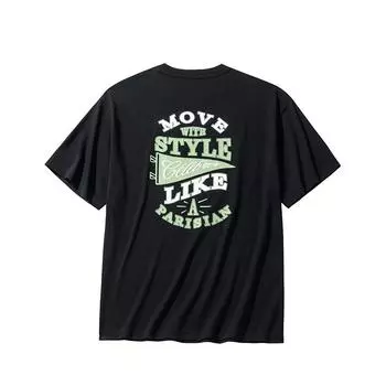 Anta Футболка Lifestyle Series Letter Print Retro Casual с круглым вырезом и коротким рукавом, мужские топы, базовая, черная 152438111-4 L