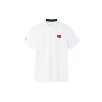 Anta Футболка-поло с коротким рукавом и логотипом Champion Series, однотонная мужская футболка-поло, цвет белый 152330114-1 L