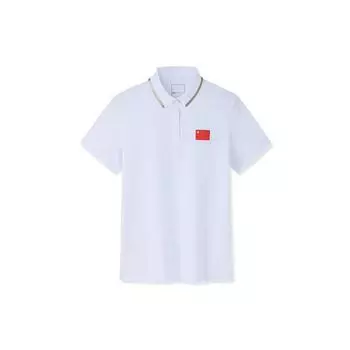 Anta Футболка-поло с коротким рукавом и надписью Champion Series Letter Flag, женские топы, цвет гравийно-белый 162320118-3 L