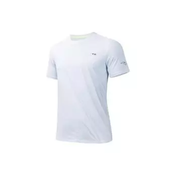 Anta Футболка Running Series Letter с круглым вырезом для фитнеса, трикотажная спортивная с коротким рукавом, мужские топы, чисто-белый цвет 952425105-1 S