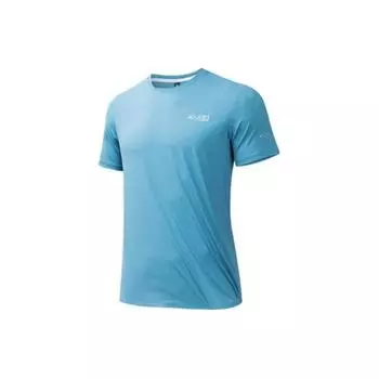 Anta Футболка Running Series Letter с круглым вырезом для фитнеса, трикотажная спортивная с коротким рукавом, мужские топы Morning-Light-Blue 952425105-3 3XL