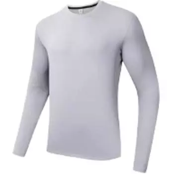 Anta Футболка Running Series однотонная с круглым вырезом и длинным рукавом, мужские топы, голубино-серый 952435405-3 S