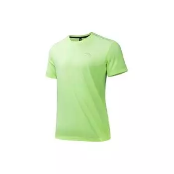Anta Футболка Running Series однотонная с круглым вырезом, трикотажная спортивная с коротким рукавом, мужская, цвет: желтый 952425107-1 L