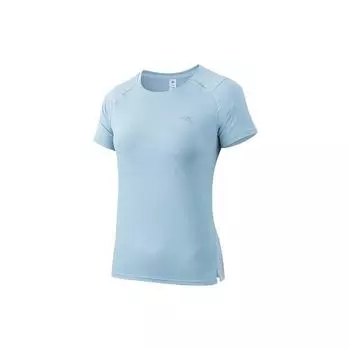 Anta Футболка Running Series с коротким рукавом, дышащий свитер с логотипом и круглым вырезом, женские топы, облачно-голубой 162335101-1 S