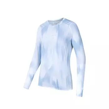 Anta Футболка Running Series с круглым вырезом и длинным рукавом с надписью «Long Sleeve» для женщин, небесно-голубая 962435402-5 XS