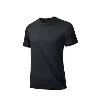 Anta Футболка Running Series с круглым вырезом, однотонная, удобная, универсальная, дышащая, с коротким рукавом, мужская, темно-серая 152435102-4 M