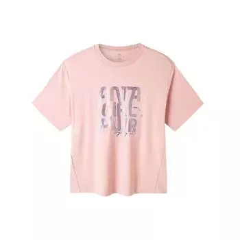 Anta Футболка с буквенным принтом Ice Feel Casual Sports Fitted Direct Short Sleeve T Shirt Women Tops Elegant-Pink 162227122-2 L