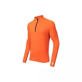 Anta Футболка с длинным рукавом Running Series с логотипом, воротником-стойкой, однотонная, мужская, флуоресцентно-красная 152415413-2 L