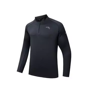 Anta Футболка с длинным рукавом Running Series, однотонная, мужская, темно-серая 952435402-4 XL