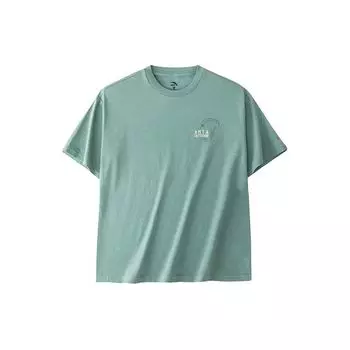 Anta Футболка с коротким рукавом из влагоотводящей ткани Outdoor Series с принтом в виде букв, мужская, светло-голубая, зеленая 152426107-2 2XL