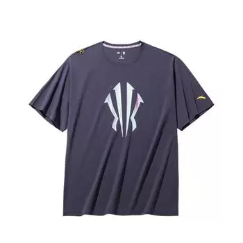 Anta Футболка с круглым вырезом и надписью Kyrie Irving Series, удобная, универсальная, дышащая, с коротким рукавом, унисекс, фиолетовая 172431108-5 S