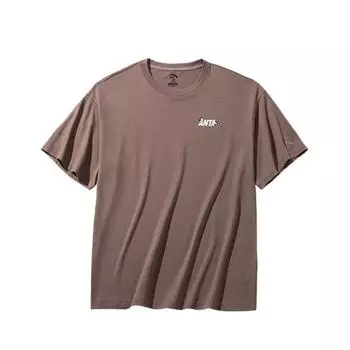 Anta Футболка унисекс из хлопка с круглым вырезом и коротким рукавом от X Inner Child Collaboration Life Series, цвет каштановый, молочный-кофейный 972428113-3 S