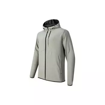 Anta FW22 Однотонная водонепроницаемая дышащая куртка с принтом букв на шнурке с капюшоном и длинным рукавом, мужская куртка серого цвета 952247611-1 3XL