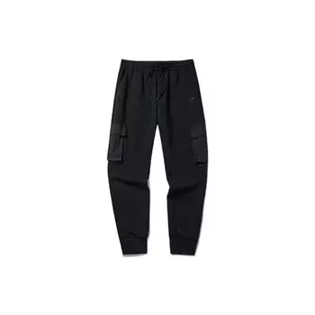Anta FW22 однотонные повседневные зауженные брюки на шнурке женские низы черные 162218320-1 L